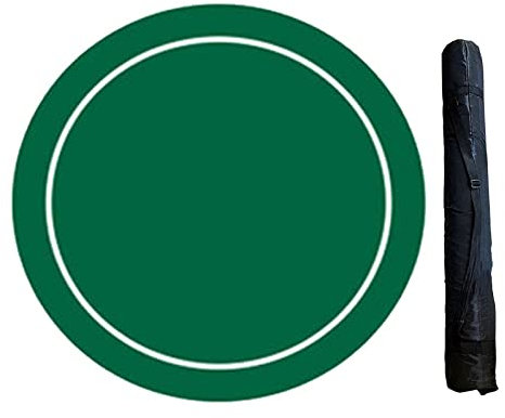 CFYP Tragbares Rundes Pokermatte mit Faltbarer Tasche - Einfach Zusammenurollen und zu Verpacken, Einseitige Spieltischdecke Russisches Roulette & Blackjack Glücksspieltischset