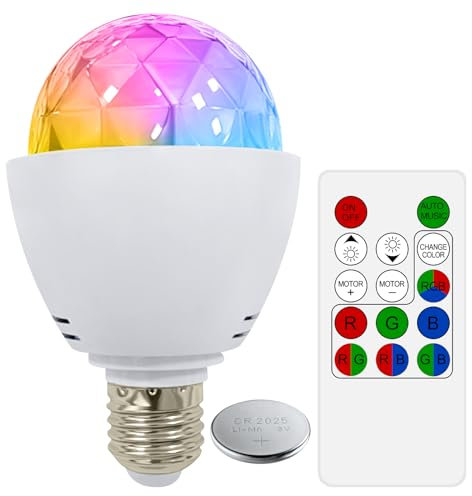 YATOSEEN Luce da Discoteca, LED RGB Lampadina Colorata con Attacco E27, Luce per Palcoscenico con Telecomando per Feste Club Bar Discoteca Casa Matrimoni Pub