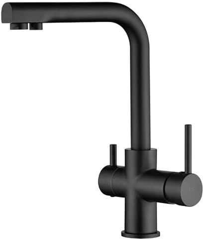 MICE - Grifo de cocina, monomando de fregadero con sistema osmosis - Mezclador Grifo de Cocina para Osmosis con 2 vias - Serie Marsella Negro Mate - GOS004/NG iMEX