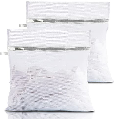 Mesh Laundry Bags, 2pcs Mesh Laundry Bag for Washing Machine, Laundry Bags with Zips, Delicates Wash Bag for Laundry, Socks, Blouse -30 x 40cm