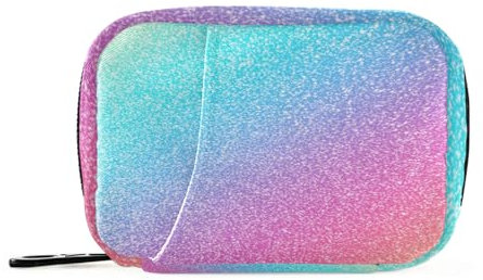 Bunte Glitzer-Pillendose für 7 Tage, tragbar, mit Reißverschluss, wöchentliche Vitaminpräparate