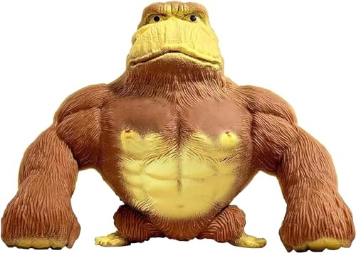 Fineron Funny Brown Monkey Toy, Stretch Gorilla Toy, Decompress and Squeeze Stress Toy, Stress Relief Toy, (TikTok Monkey), Gorilla-Spielzeug zur Stressreduktion für Kinder und Erwachsene