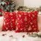 Softalker Kissenbezug 45x45 Weihnachten Rot Gold mit Weihnachtsbaum und Schneemann Muster Samt 2er Set Weihnachten deko Kissenbezüge Kissenhüllen Sofakissen Dekokissen für Wohnzimmer Outdoor Draußen