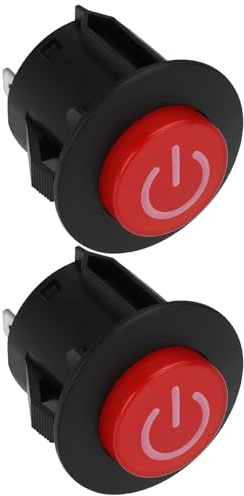 VGOL Lot de 2 Interrupteurs de Démarrage à 3 Broches Un Bouton de Démarrage 12 V pour Voiture électrique pour Enfants Télécommande RC Voiture électrique (28 Mm)