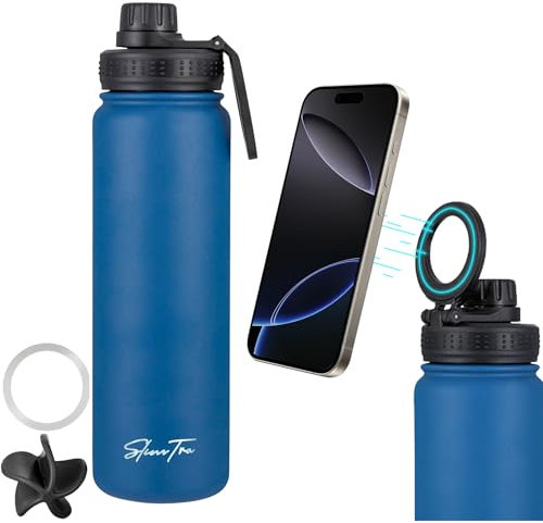 Shaker Protéines Inox 700ml (24oz) – Bouteille Isotherme Double Paroi Acier Inoxydable 304, Bouteille Sport Musculation Étanche Sans BPA, Shaker Inox Fitness Gym avec Couvercle Hermétique