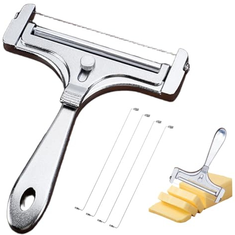 Osthyvel för block ost aluminiumlegering osthyvel med justerbar tjocklek tråd ostskärare med hängande hål lätt att rengöra för alla typer av blockost