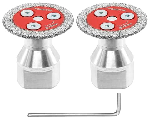 FOCSTOL Mini diamantskiva för stengods - 2 st diamantskärblad 40 mm kakel med fläns M14 för marmor, granit, konstgjord sten, porslin, keramik