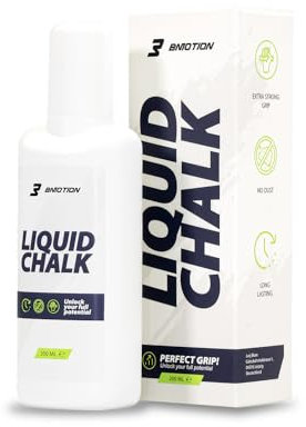 BMOTION Liquid Chalk 200ml, Flüssigkreide für maximalen Grip bei Calisthenics, Gewichtheben, Bouldern und Poledance - Magnesia schnell trocknend, lang anhaltend & abwaschbar, mit Limettengeruch