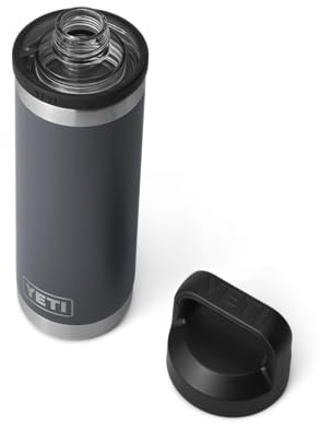 YETI Rambler Bottle Chug, Vacuum Insulated Stainless Steel Bottle with Leakproof Chug Cap, Charcoal, 18 oz (532 ml)