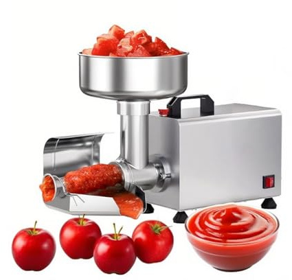 SIEEOUR Passatutto Elettrico per Pomodori,Macchina per Macinare Pomodori Elettrica,Passatutto e Produttore di Cibo in Acciaio Inossidabile 450W, Pressa per Cibo,Marmellata di Fragola e Mirtillo
