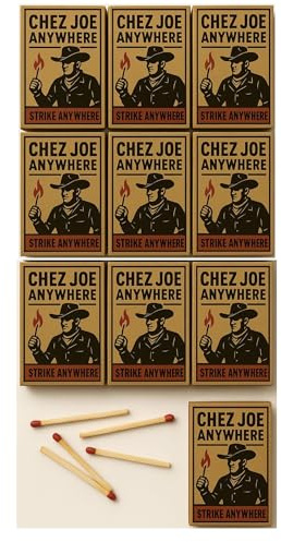 Chez Joe Strike Anywhere Lot de 10 boîtes d'allumettes | Allumage toutes surfaces de qualité supérieure pour la maison, le camping et les voyages