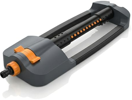 Brandson - Rasensprenger Viereckregner 3/4 Zoll flexibel – 19 Düsen (8 separat einstellbar) – für große Flächen – integrierter Metallfilter - Oszillation 20° bis 140° – Garten Rasensprinkler