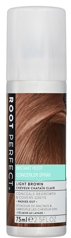 ROOT PERFECT Light Brown Root Touch Up Spray - Instant Gray Hair Cover Up - Quick Concealer for Women & Men - Hair Color Refresh - Seamless Coverage, Natural Look 75ml