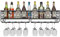 AcornFort® W-612 Metal Black Wall Hanging Mounted Wine Champagne Glass Goblets Stemware Rack Holder, 80 x 20 cm Hold Up to 18 Bottles Wine and 18 Cups Glasses