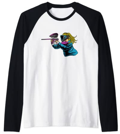 Paintball Gewehr Paintballspielerin - Helm Paintballer Raglan