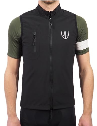 DACHS Ultralätt cykelsportgilet – andningsbar, vattenavvisande, reflekterande cykelväst – män, svart, S