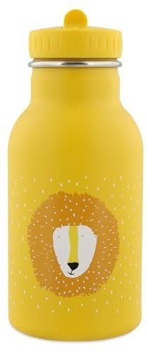 Trixie Insulated Drinking Bottle - Mr. Lion - 350ml Stainless Steel Water Bottle for Kids - Yellow - Keeps Drinks Cold - Leakproof - Eco-Friendly and BPA-Free