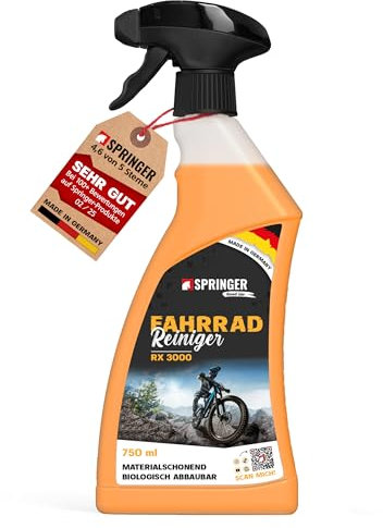 SPRINGER RX3000 - - Fahrradreiniger 750ml - - Made in Germany - - Säurefreies Fahrrad-Reinigungsmittel - - Komplett-Spray mit gut haftender Gel Formel - - Fahrradpflege für alle Räder