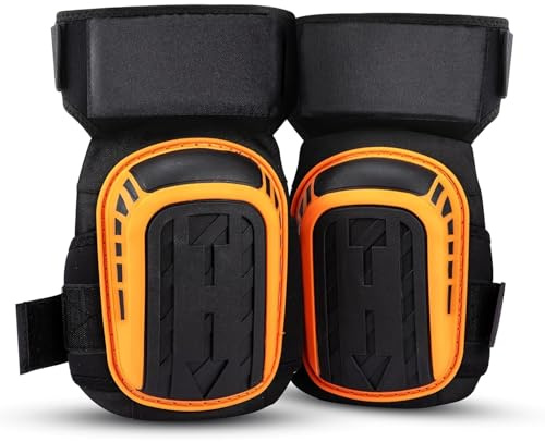 Dhouse Knee Pads with Heavy Duty Foam Padding and Gel Cushion for Work,Gardening & Construction Knee Pads for Men and Women (Orange)