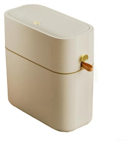 10L Hands Trash Can With Foot Pedal And Automatic Bag Sealing, Designed For Kitchen Bathroom Living Room Use, Compact And PVC Rubbish Bin(10L - cream)