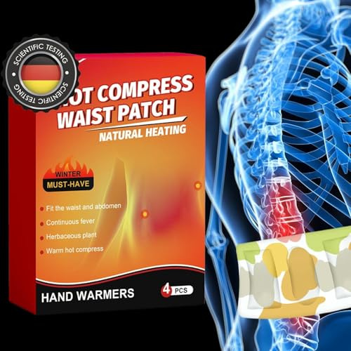  Lot de 4 patchs chauffants,Ceinture Chauffante,Patch chauffant dos,Patch Auto-Chauffant Dos,Nuque et épaules,Extra Chaud,Autochauffante,Purement Naturel,Patchs Chauffant pour Vertèbres Tassees