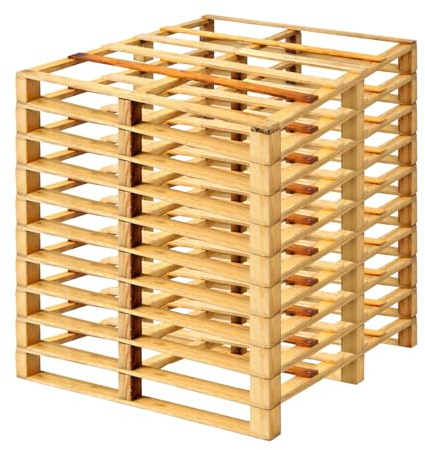 Paluplus 10 Pedane vuote in Legno, Misura 120x80 cm, Bancali Pellet a Perdere per Magazzino, Logistica e Trasporto Merci