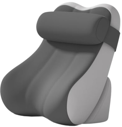 FewNvWa Cuscino per La Testiera Del Letto con Fodera Sfoderabile. Poggiatesta Regolabile per Un Comfort Personalizzato. Cuscino per La Schiena in Memory Foam, Grigio Scuro E Grigio Chiaro