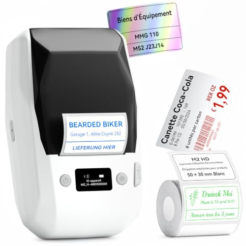 NIIMBOT M2 Imprimante d'Étiquettes Transfert Thermique, Blanc | Haute Résistance 300 DPI, pour Hôpital, Laboratoire, Préparation Sportive, Compatible Smartphone et PC