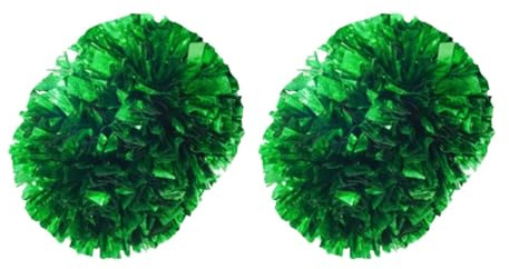 Fxzqgnh 2 Pezzi di Pompon da Cheerleading per Adulti E Bambini, Impugnatura Comoda, Accento Lucido, Dimensioni 30 Cm X 37 Cm, Realizzati in PVC, Adatti per, Verde