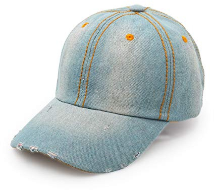 UltraKey Jeansbaseballmütze, Unisex Sport Casual Damen Herren Sonnenhut Outdoor Cowboyhut Shabby Design Himmel Blau