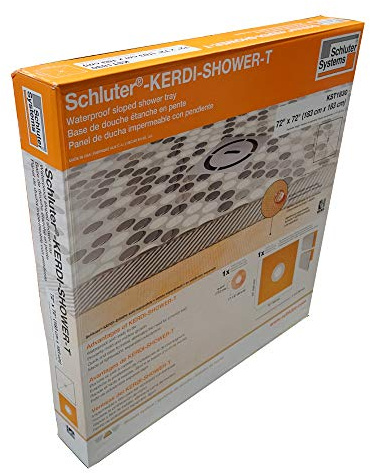 Schluter Kerdi Prefabricated Sloped Shower Tray - Waterproof, Ready to Tile - Lightweight Polystyrene, 72 Length, 72 Width, Center Outlet Position - KST1830