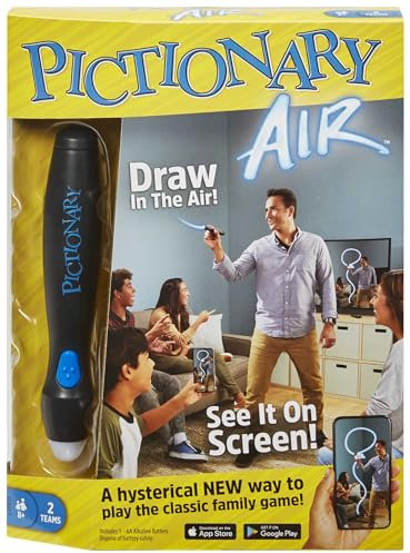 Mattel Games Pictionary Air, Family Board Game for Kids and Adults, Engaging Gift for Kids, Drawing Game for 2 Teams with Multiple Players, Ages 8 and Up, English Version, GJG17