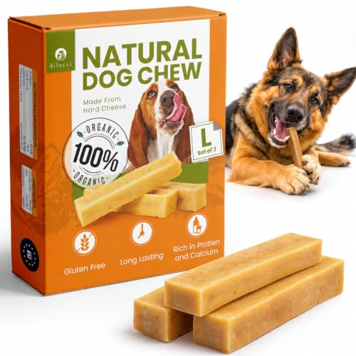 Ossi di formaggio dell'Himalaya - Masticatori naturali e di lunga durata per cani di taglia grande a base di latte, confezione da 3 pezzi