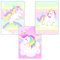 WIETRE® 3er Set Einhorn Bilder Kinderzimmer Babyzimmer Deko | Bild Mädchen Rosa Poster DIN A4 | Unicorn Einhörner Geschenk Tiere Tierposter Girls | Regenbogen Dekoration - ohne Rahmen