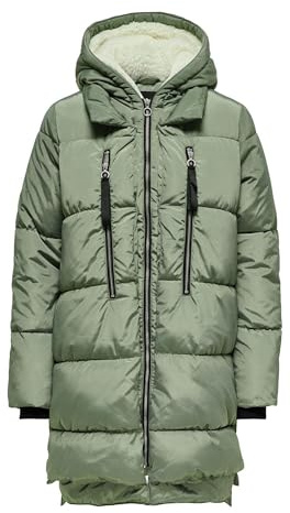 ONLY Abrigo femenino búfer largo, Blanco (Sea Spray), M
