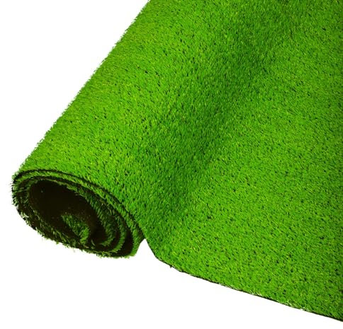 Trintion Artificial Grass 10mm Pile Height High-Density Fake Turf Realistic Looking Artificial Turf Roll for Patio Garden Lawn Dog Pets Fake Grass Mat Outdoor 4 x 1M