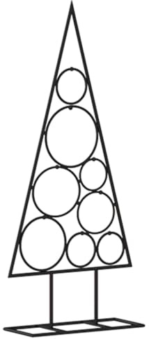 vidaXL Arbre de Noël en Métal pour Décoration, Sapin de Noël, Support d'arbre de Fête, Ornement de Noël Vacance Intérieur, Noir 60 cm