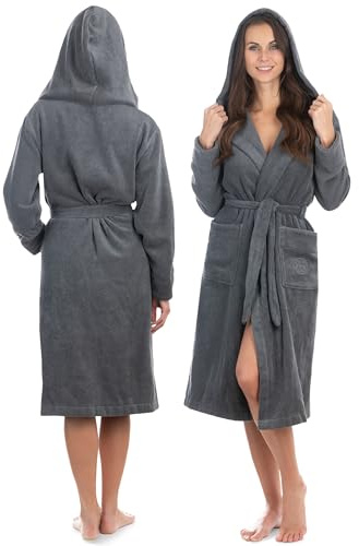 Liebenstein® Premium Bademantel Damen aus 100% samtweicher Baumwolle mit Kapuze – elegante Passform in 3 Größen für den perfekten Kuschelfaktor – Morgenmantel Damen flauschig & weich