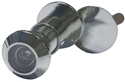 Türspion 12mm mit Weitwinkel Linse 200 Grad - Türgucker für Türstärke 35-55mm - Spion mit Abdeckung, Messing verchromt