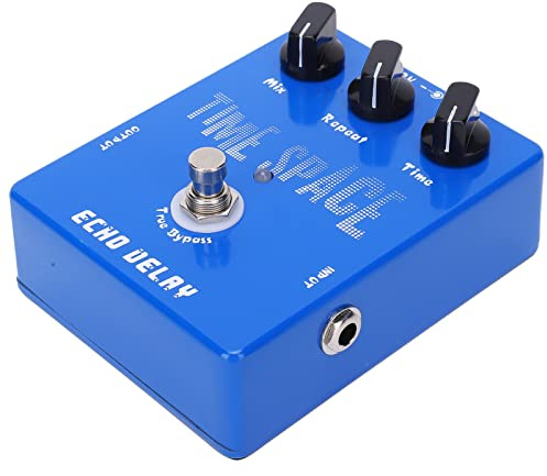 Gitarrpedal, Elgitarrpedal med Ekoeffekt DC 9V Echo Square Delay Pedal Gitarreffektpedal för Elgitarr