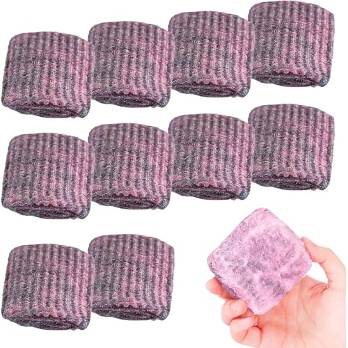 AURIVEE® 10PCS Pagliette di Lana d'Acciaio con Sapone, Spugne Abrasive Pre-InSaponate per Pulizia Cucina, Spugne di Lana d'Acciaio Riutilizzabili per Pentole Padelle Stoviglie Griglia