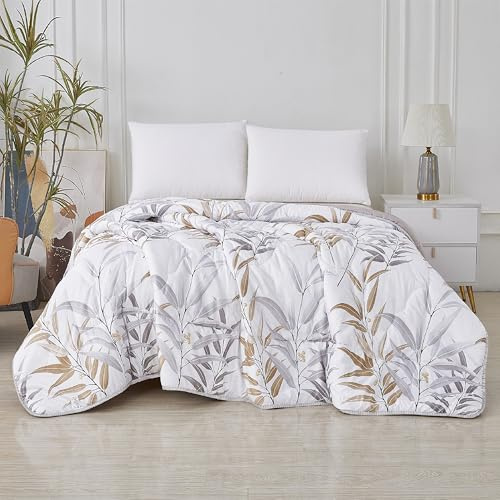 TIENDA EURASIA – Edredón Nórdico Reversible | Estampado Bicolor | 100% Relleno de Fibra Siliconada | Tacto Suave y Confortable de Microfibra 300g/m2 (Taupe, Cama 90/105 180x220 cm)