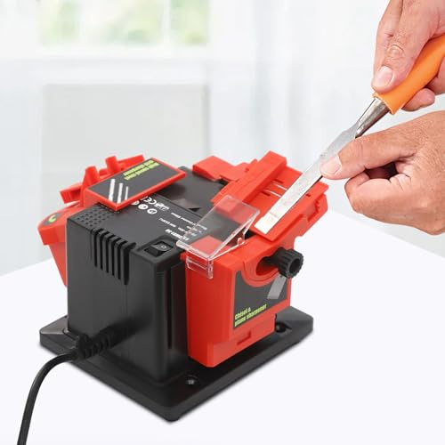 Knivslip 96 W, borrslipmaskin med 180 maskor, multifunktionell professionell slipsten elektrisk, 15–50° justerbar vinkel, slipmaskin för borrar, polering, knivar och saxar
