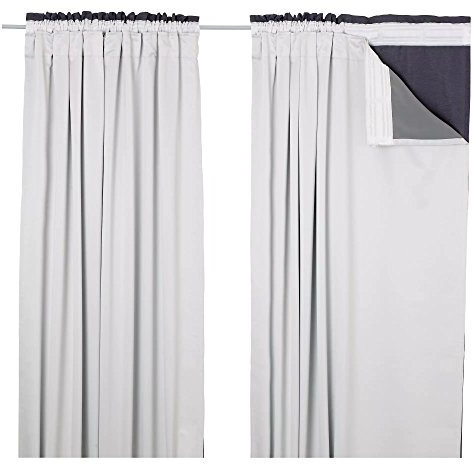 RAYYAN LINEN Blackout Thermal Lining for Curtains, Readymade Tape Top 3 Pass Insulated Pair of Lining, Includes Hooks Size 46” Width X 88” Drop