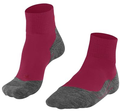FALKE Tk5 Wander Short W Sso Lana Filo Funzionale Sottili Antivesciche, Calzini da escursionismo Donna, Rosso Rose 8564, 37-38