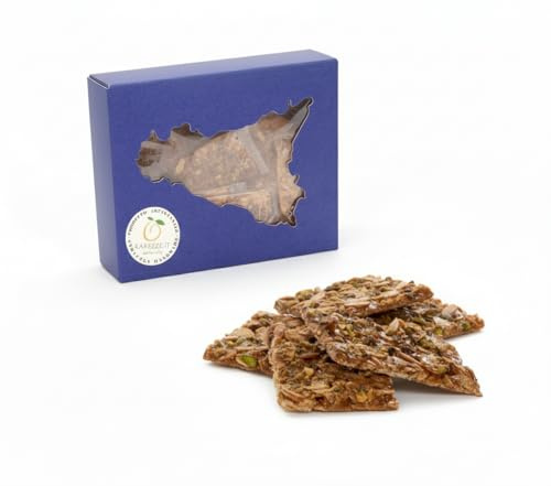 Pastelito crujiente de ALMENDRA y PISTACHO, elaboración artesanal de antigua repostería en una hermosa caja de regalo. RAREZZE: directamente desde Sicilia, pastelas, galletas, cannoli, dulces