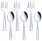 GoGeiLi cuillères et fourchettes de service en acier inoxydable, contient 3 grandes cuillères de service et 3 fourchettes de service, ustensiles de service de 24,1 cm Lavable au lave-vaisselle