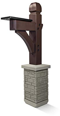 Premium Mailbox Post Set Cross-Arm Classic Coffee