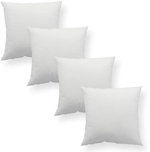 Haus und Deko 4er Set Füllkissen Innenkissen Polyester Sofakissen Kopfkissen Kissen Weiß Inlett (45 x 45 cm)