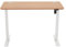 Amazon Basics Sitz-Steh-Schreibtisch, elektrisch höhenverstellbar, 120 x 60 cm, ergonomisch, mit einfacher Bedienung, Tischplatte aus Buchenholz, weißer Rahmen